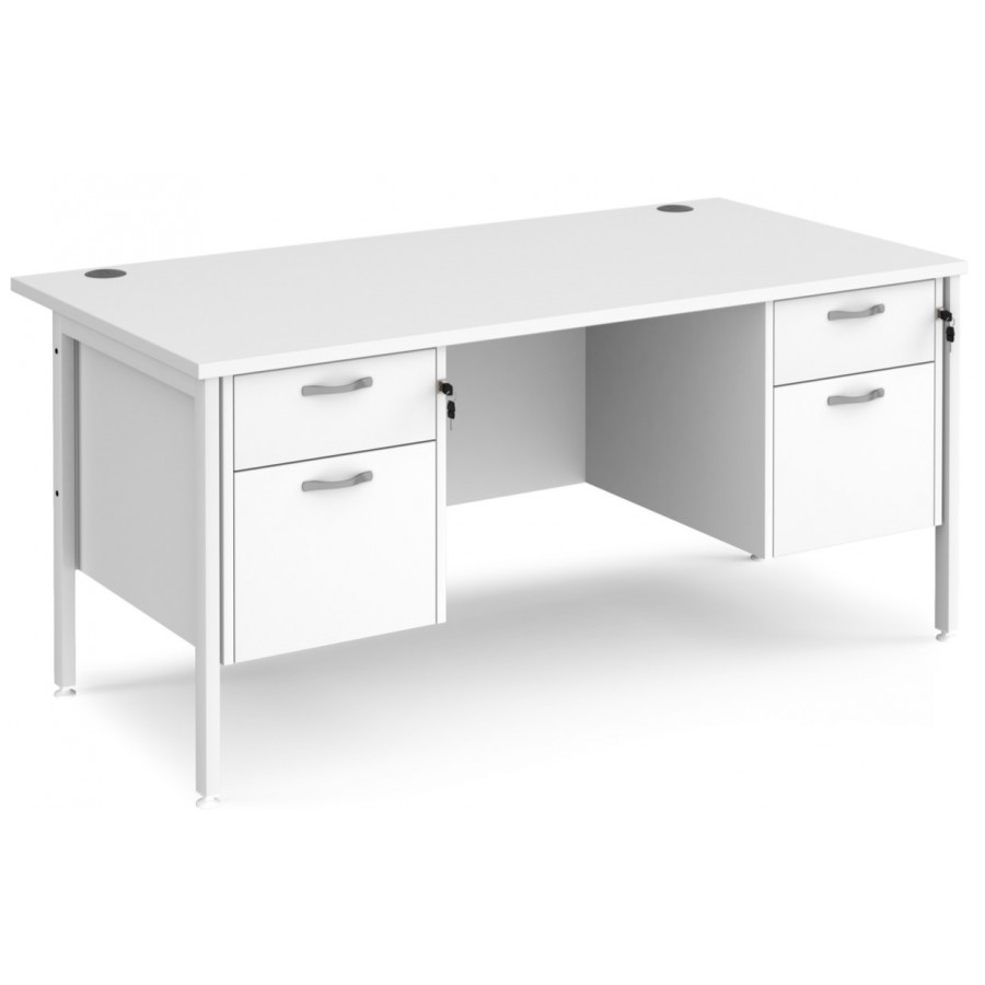 Maestro H Frame Straight Office Desk with 2 and 3 Drawer Pedestal